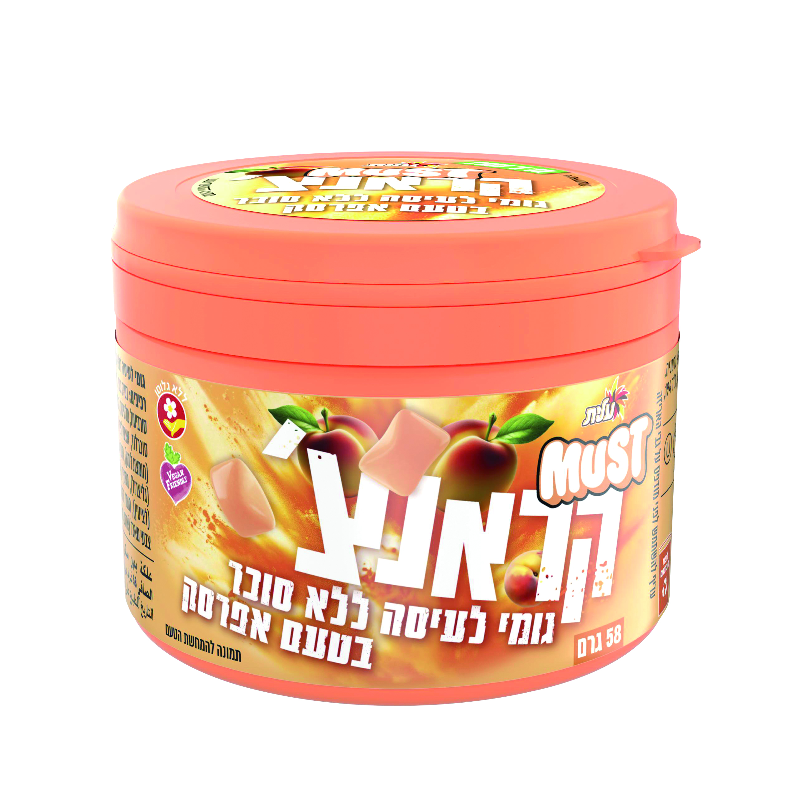MUST קראנצ' בטעם אפרסק 58 גרם