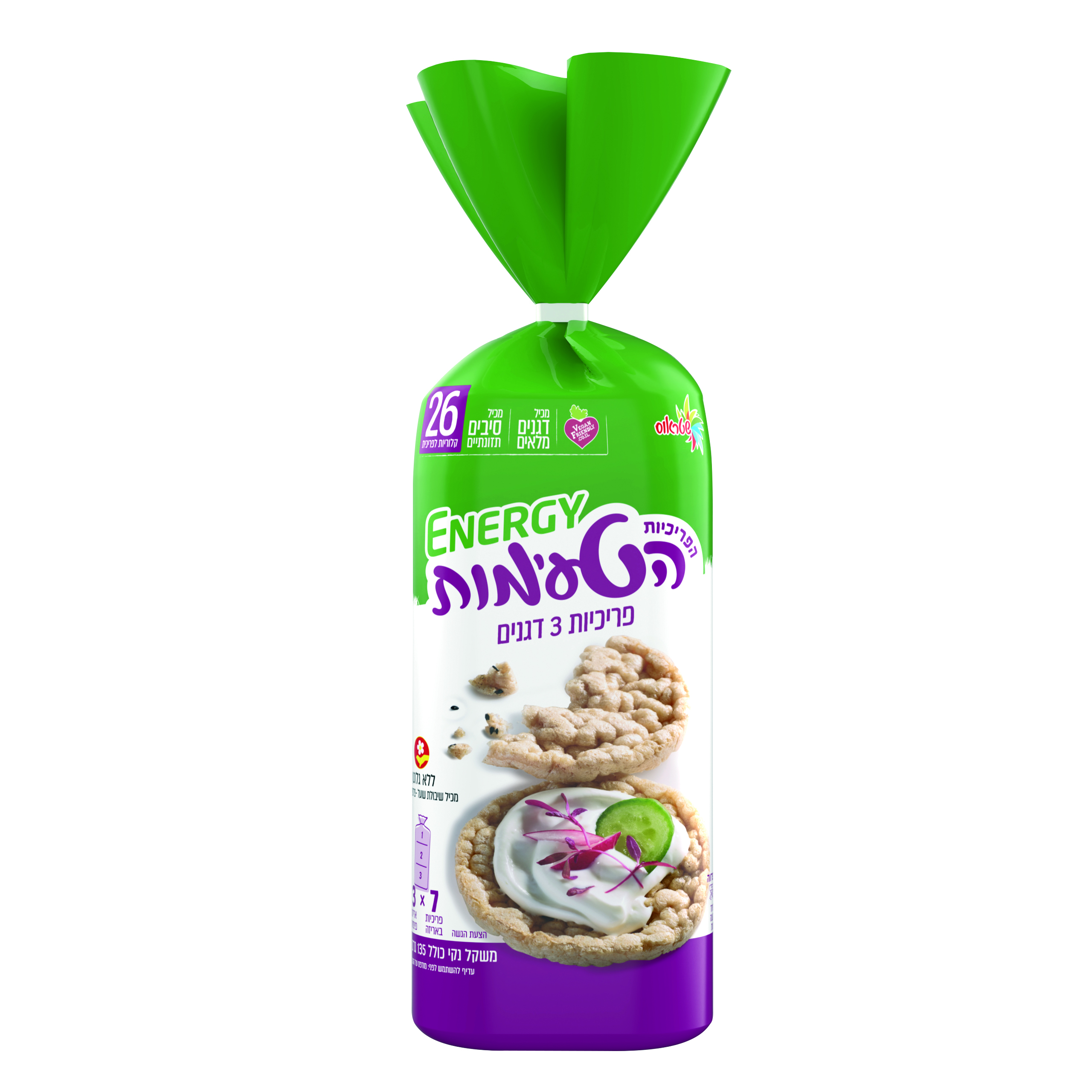 פריכיות  גדולות 3 דגנים